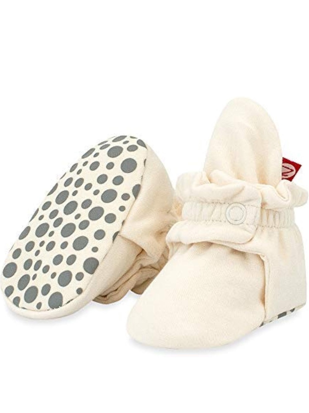 Zutano White Soft Baby Booties with Elastic Cuff